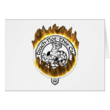 Flaming Family Crest on products Greeting Card