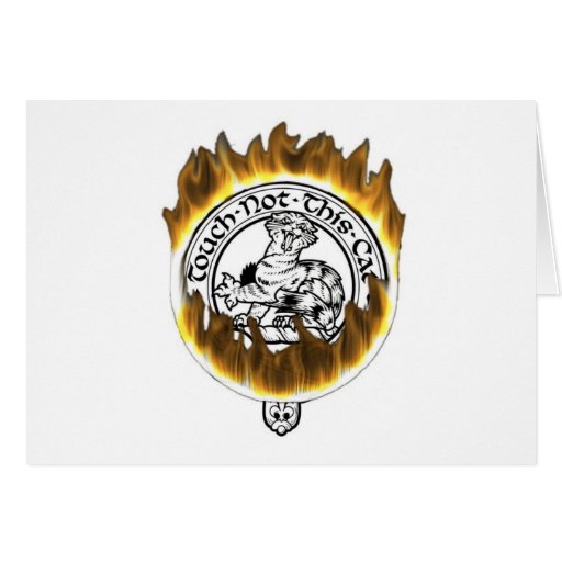 Flaming Family Crest on products Greeting Card
