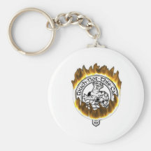 Flaming Family Crest on products Key Chain