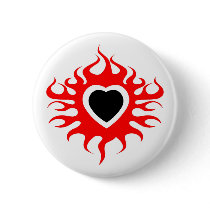 flaming heart pinback buttons