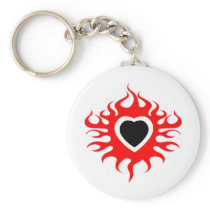 flaming heart keychains