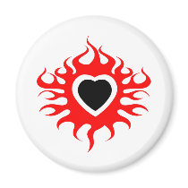 flaming heart magnets