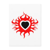 flaming heart postcard