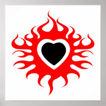 flaming heart print