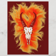 'Flaming Horned Bull Skull' Design Flyer