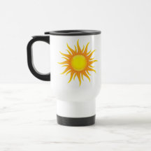 Flaming hot summer sun travel mug