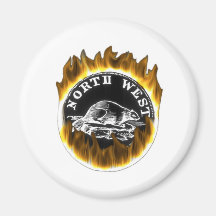Flaming NWCo products Fridge Magnet