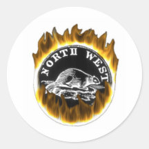 Flaming NWCo products Round Sticker