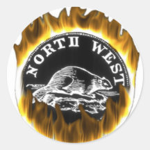 Flaming NWCo products Round Stickers