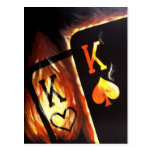Flaming Pocket Kings Postcard Poker Print Cowboys