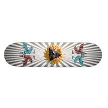 Flaming Pyramid Eye Skateboard
