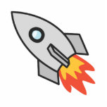 Flaming rocket photo sculptures