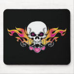Flaming Skull and Hearts mousepads