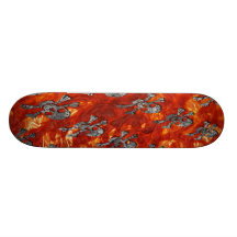 Flaming Skull Deck Design Custom Skate Board