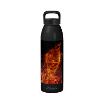 Flaming Skull Drinking Bottle
