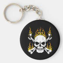 Flaming Skull Key Chains