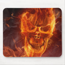 Flaming Skull Mouse Pad