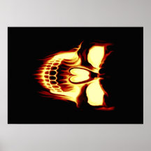 Flaming skull posters