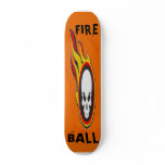 flaming skull skateboard