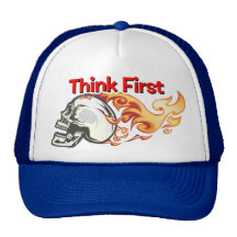 Flaming Skull - Think First Mesh Hat