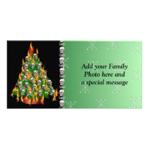 Flaming Skull Tree Photo Cards