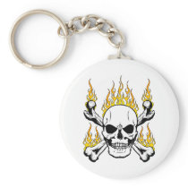 Flaming Skulls Keychains