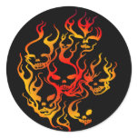 Flaming Skulls-multi stickers