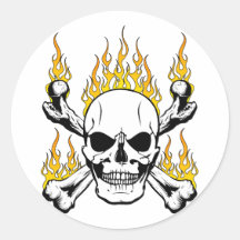 Flaming Skulls Stickers