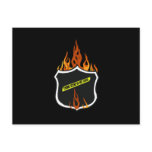 Flaming Tattoo Police Badge