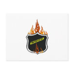 Flaming Tattoo Police Badge