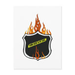 Flaming Tattoo Police Badge