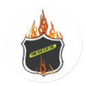 Flaming Tattoo Police Badge stickers