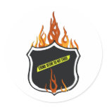 Flaming Tattoo Police Badge stickers
