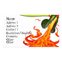 Flaming-throwing Pterodactyl Dinosaur - Sean Moore Business Card