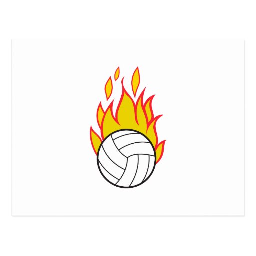 Flaming Volleyball Postcard Zazzle