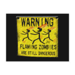 Flaming Zombies Warning Postcards
