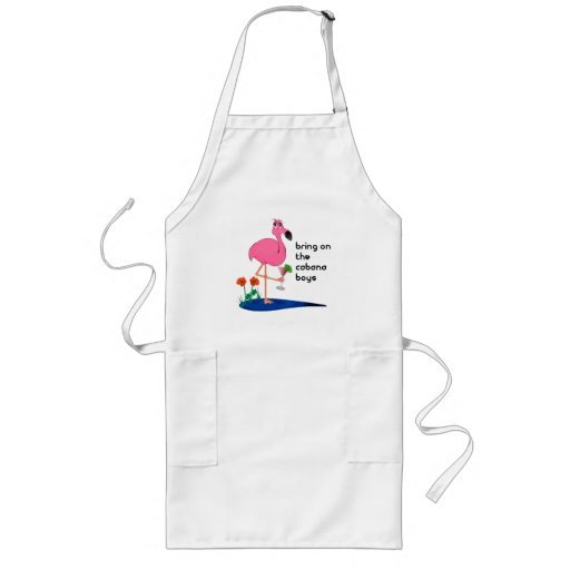 Flamingo and cabana boy BBQ apron