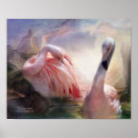 Flamingo Dawn Art Poster/Print