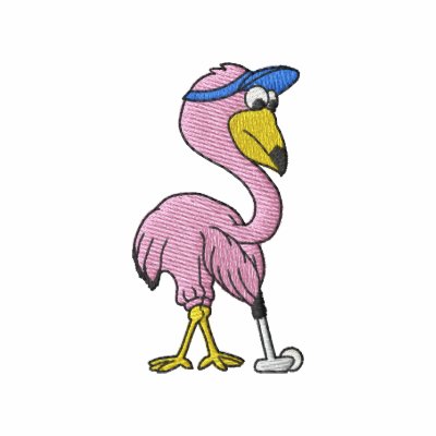 Flamingo Golfer Embroidered Shirt Flamingo Golfer Embroidered Shirt