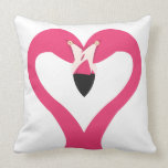 Flamingo Heart Throw Pillow