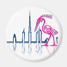 Flamingo in Dubai Refrigerator Magnet