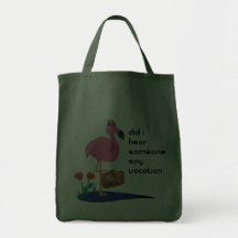 Flamingo on Vacation Tote Tote Bags
