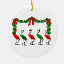 Flamingo Rockettes Dancing Show Christmas Tree Ornament