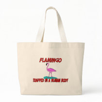 Flamingo trapped in a human body tote bag