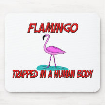 Flamingo trapped in a human body mouse pad
