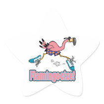 flamingocize jogging flamingo cartoon stickers