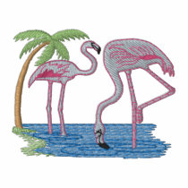 Flamingos Embroidered Shirt