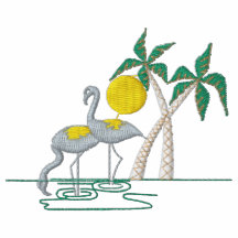 Flamingos Embroidered Shirt