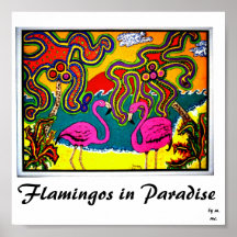 Flamingos in Paradise Posters
