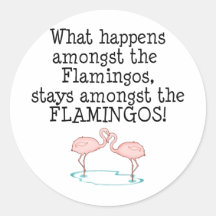Flamingos Round Sticker